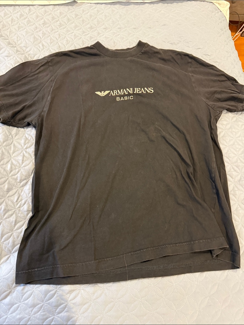Armani Jeans Black Short Sleeve Tee with Chest Logo